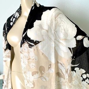 NEW 6 ft Black Ivory Scarf cover up or home decor